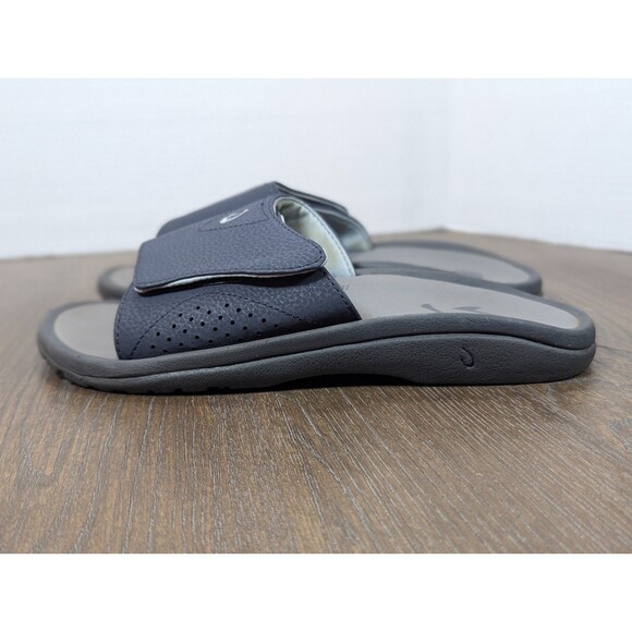 OluKai Nalu Slide Sandals Mens 8 Navy Gray Adjustable Strap Logo Lightweight main image 6